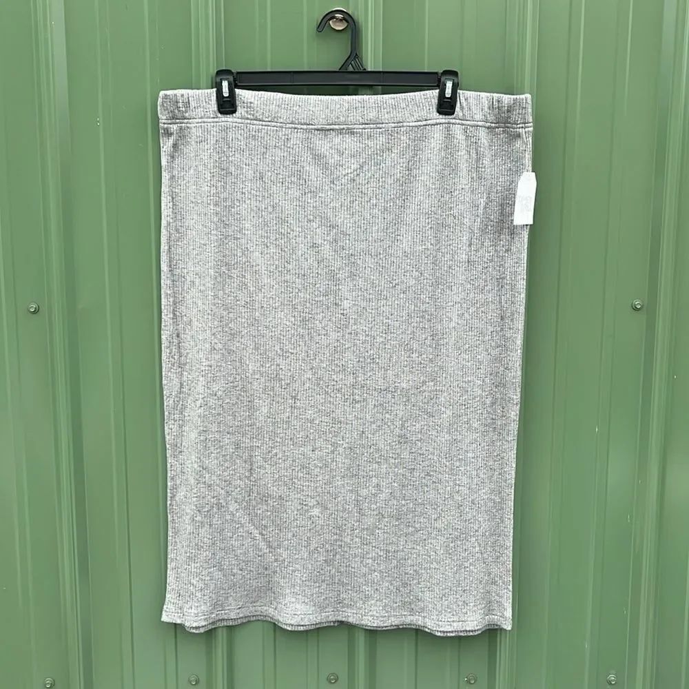 Women’s Soft Stretch Ribbed Midi Skirt Size XXXL